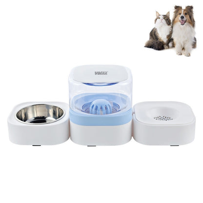 Pet Transparent Removable Washable Automatic Drinking Fountain with Stainless Steel Food Box, Single Bowl (Pink), Single Bowl (Green), Single Bowl (Blue), Single Bowl (Gray), Double Bowls (Pink), Double Bowls (Green), Double Bowls (Blue)...