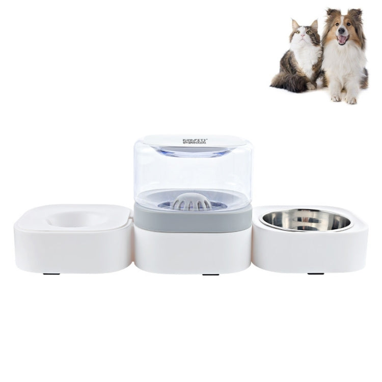 Pet Transparent Removable Washable Automatic Drinking Fountain with Stainless Steel Food Box, Single Bowl (Pink), Single Bowl (Green), Single Bowl (Blue), Single Bowl (Gray), Double Bowls (Pink), Double Bowls (Green), Double Bowls (Blue)...