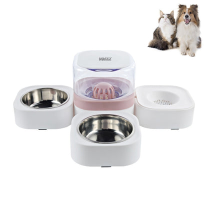 Pet Transparent Removable Washable Automatic Drinking Fountain with Stainless Steel Food Box, Single Bowl (Pink), Single Bowl (Green), Single Bowl (Blue), Single Bowl (Gray), Double Bowls (Pink), Double Bowls (Green), Double Bowls (Blue)...