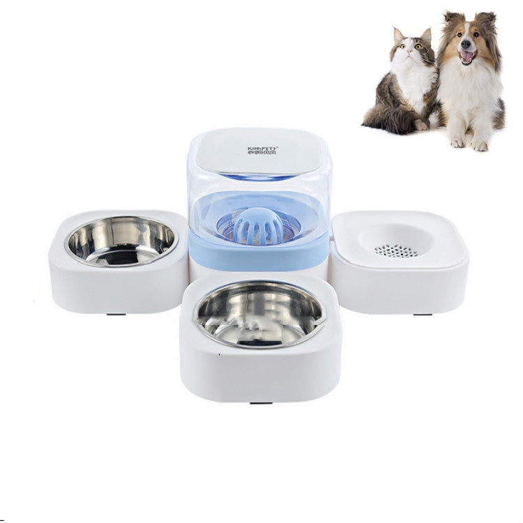 Pet Transparent Removable Washable Automatic Drinking Fountain with Stainless Steel Food Box, Single Bowl (Pink), Single Bowl (Green), Single Bowl (Blue), Single Bowl (Gray), Double Bowls (Pink), Double Bowls (Green), Double Bowls (Blue)...
