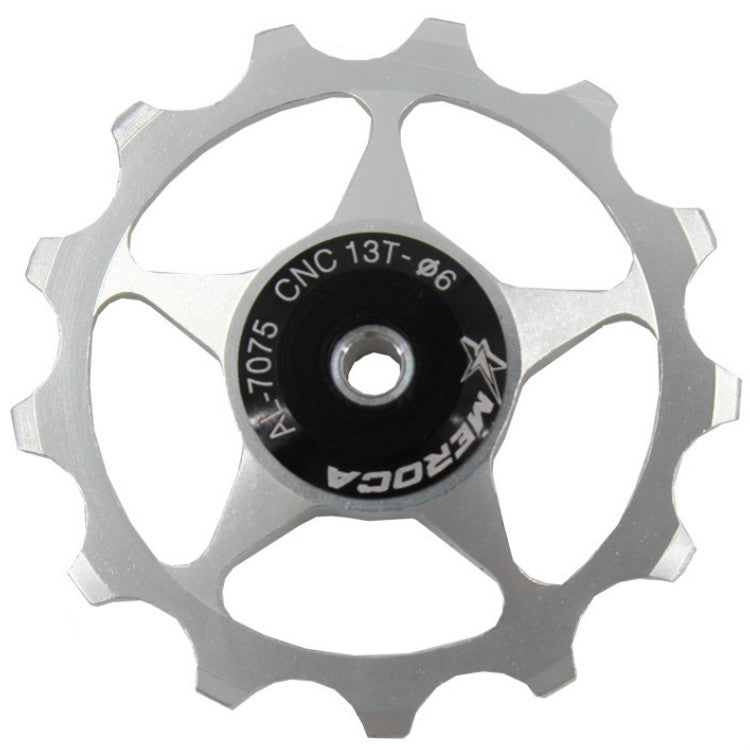 MEROCA Metal Bearings Mountain Bike Road Bike Rear Derailleur Guide Wheel 11T/13T Guide Wheel, 13T Silver, 11T Electroplating Colorful, 13T Electroplating Colorful