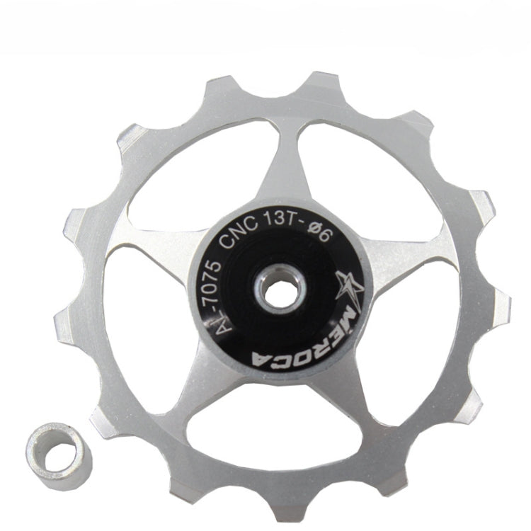 MEROCA Metal Bearings Mountain Bike Road Bike Rear Derailleur Guide Wheel 11T/13T Guide Wheel, 13T Silver, 11T Electroplating Colorful, 13T Electroplating Colorful