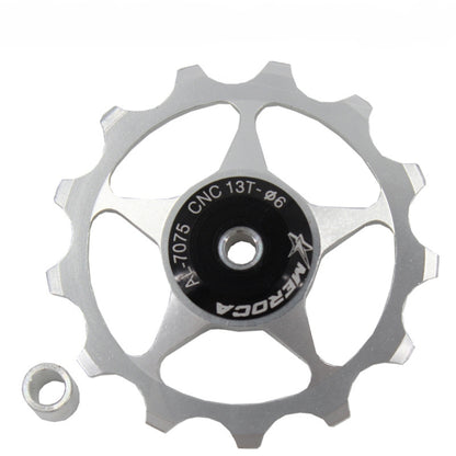 MEROCA Metal Bearings Mountain Bike Road Bike Rear Derailleur Guide Wheel 11T/13T Guide Wheel, 13T Silver, 11T Electroplating Colorful, 13T Electroplating Colorful