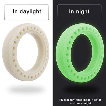 M0137 For Xiaomi Mijia M365 Electric Scooter Accessories 8.5 inch Shock-absorbing Pattern Honeycomb Solid Tire Fluorescent Tire, Fluorescent Green, Fluorescent Blue