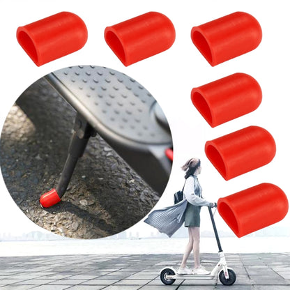 6 PCS For Xiaomi Mijia M365 Electric Scooter Accessories Tripod Foot Support Silicone Cover, Black, Red