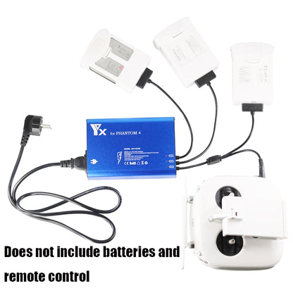 For DJI Phantom 4 Pro Advanced+ Charger  4 in 1 Hub Intelligent Battery Controller Charger, UK Plug, AU Plug