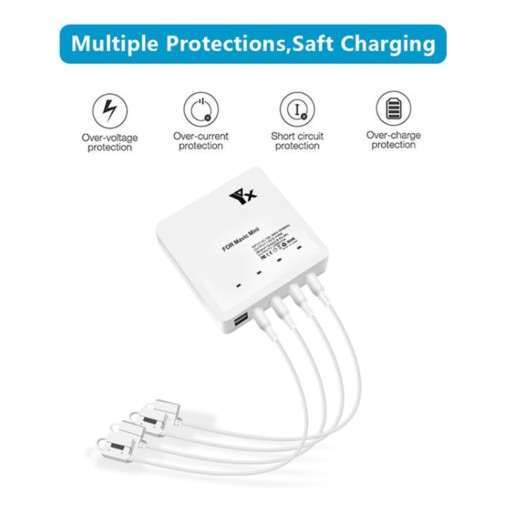 For DJI Mavic Mini Charger Battery USB 6 in 1 Hub Intelligent Battery Controller Charger, EU Plug, AU Plug