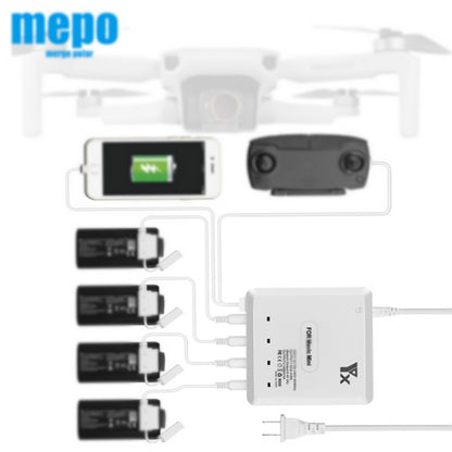 For DJI Mavic Mini Charger Battery USB 6 in 1 Hub Intelligent Battery Controller Charger, EU Plug, AU Plug