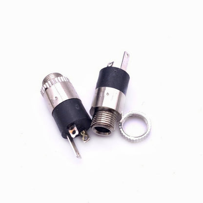 50 PCS Headphone Jack 3.5 Audio Jack 3-pin with Nut Vertical Dual-channel ROHS