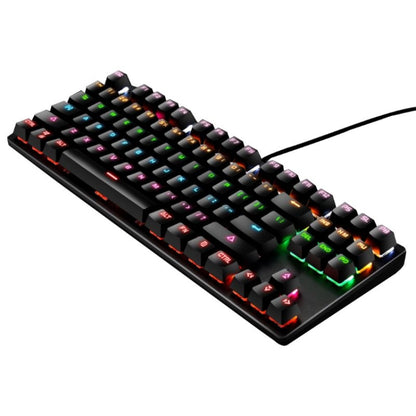 LEAVEN K550 87 Keys Green Shaft Gaming Athletic Office Notebook Punk Mechanical Keyboard, Cable Length: 1.8m, Black, White, Pink, Blue