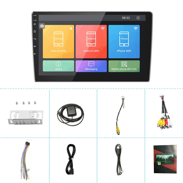 Universal Machine Android Smart Navigation Car Navigation DVD Reversing Video Integrated Machine, 9inch 1+16G Standard, 9inch 2+16G Standard, 9inch 2+32G Standard, 10inch 1+16G Standard, 10inch 2+16G Standard, 9inch 1+16G Standard+4 Lights Camera