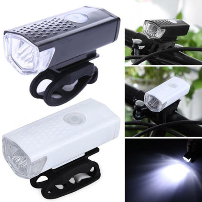 Bicycle USB Charging Headlight Lighting Cycling Equipment, 2255 Light (White), 2255 Light+Ruby Taillight (White), 2255 Light+928 Red Taillight (White), 2255 Light+928 Red Taillight (Black)