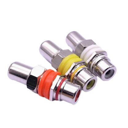 9pcs / 3 Set RCA Female to Female Straight-through Head AV Lotus Butt Joint Extension Head Audio and Video Adapter, Color Random