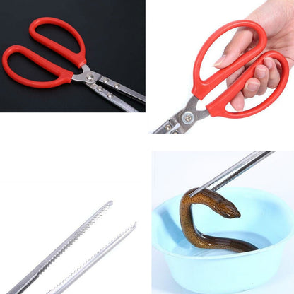 Rice Eel Clip Lobster Tongs Rice Eel Clip Crab Loach Pliers Fish Control Garbage Clip, 52cm Straight, 38cm Elbow, 52cm Elbow