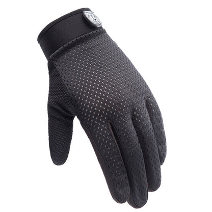HSLEJP Outdoor Sports Breathable Touch Screen Antiskid Cycling Full Finger Gloves, M, L