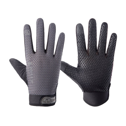 HSLEJP Outdoor Sports Breathable Touch Screen Antiskid Cycling Full Finger Gloves, M, L