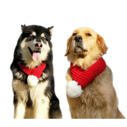 Pet Christmas Wool Scarf Medium & Large Dog Saliva Towel, XXS, XS, S, M, L
