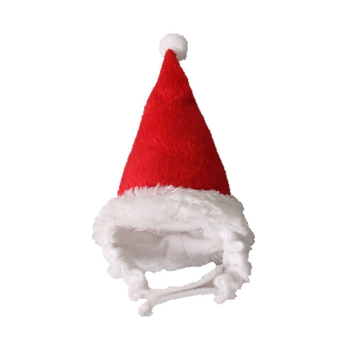 Pet Christmas Hat Flannel Strap Cap, Flannel Strap