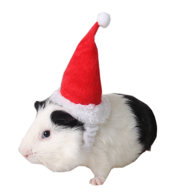 Pet Christmas Hat Flannel Strap Cap, Flannel Strap