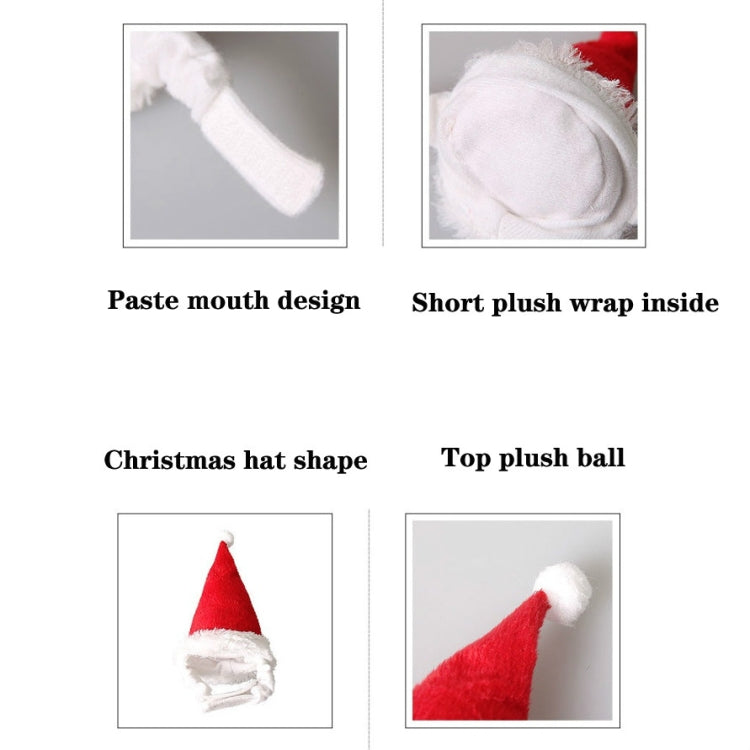 Pet Christmas Hat Flannel Strap Cap, Flannel Strap