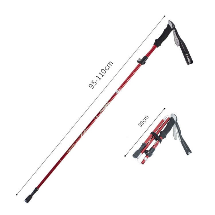 TANERDD TR-D0001 Trekking Poles Aluminum Alloy Folding Outdoor Handrails Trekking Walking Sticks, TR-D0001 Short (Red), TR-D0001 Short (Blue), TR-D0001 Short (Sky Blue), TR-D0001 Short (Purple), TR-D0001 Short (Black), TR-D0001 Short (Green)