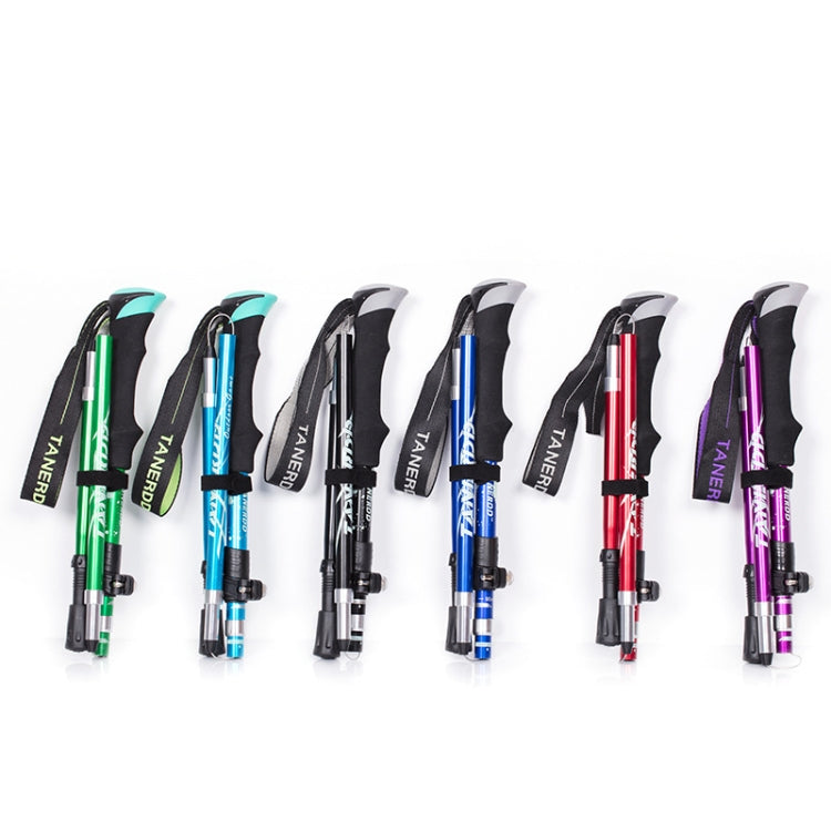TANERDD TR-D0001 Trekking Poles Aluminum Alloy Folding Outdoor Handrails Trekking Walking Sticks, TR-D0001 Short (Red), TR-D0001 Short (Blue), TR-D0001 Short (Sky Blue), TR-D0001 Short (Purple), TR-D0001 Short (Black), TR-D0001 Short (Green)