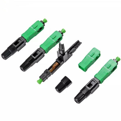 10 PCS FTTH SC APC Single-Mode Fiber Optic Quick Connector