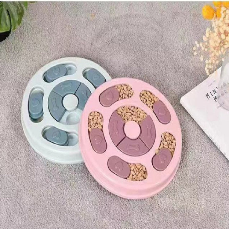 Pet Toy Dog Food Turntable Eating Puzzle Anti-Smashing Dog Bowl Supplies, Round Style, Hexagon Style, Footprint Style