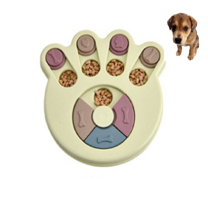 Pet Toy Dog Food Turntable Eating Puzzle Anti-Smashing Dog Bowl Supplies, Round Style, Hexagon Style, Footprint Style