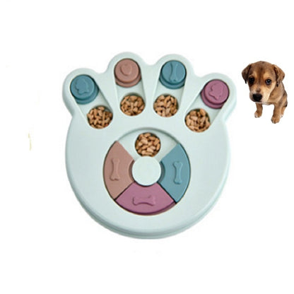Pet Toy Dog Food Turntable Eating Puzzle Anti-Smashing Dog Bowl Supplies, Round Style, Hexagon Style, Footprint Style
