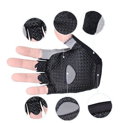 Summer Men Women Fitness Gloves Gym Weight Lifting Cycling Yoga Training Thin Breathable Antiskid Half Finger Gloves, S, L, XL, M