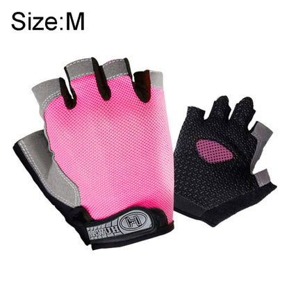 Summer Men Women Fitness Gloves Gym Weight Lifting Cycling Yoga Training Thin Breathable Antiskid Half Finger Gloves, L, S, XL, M