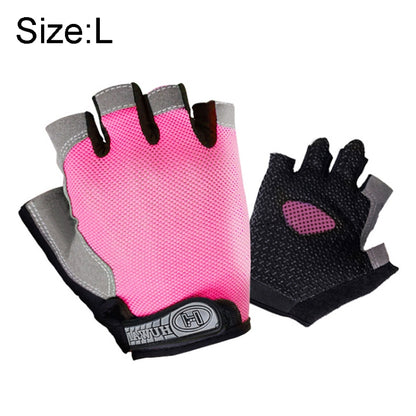 Summer Men Women Fitness Gloves Gym Weight Lifting Cycling Yoga Training Thin Breathable Antiskid Half Finger Gloves, L, S, XL, M