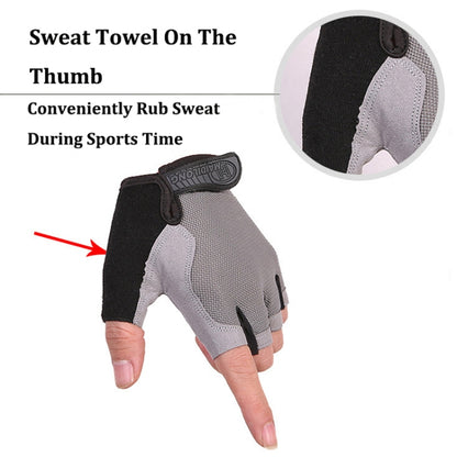 Summer Men Women Fitness Gloves Gym Weight Lifting Cycling Yoga Training Thin Breathable Antiskid Half Finger Gloves, L, S, XL, M