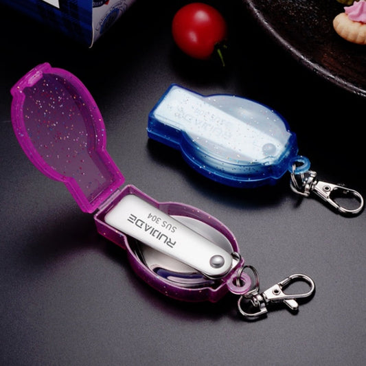 2PCS Stainless Steel Folding Fork Spoon Integrated Dual-use Picnic Portable Tableware, Random Color Delivery, Spoon, Fork