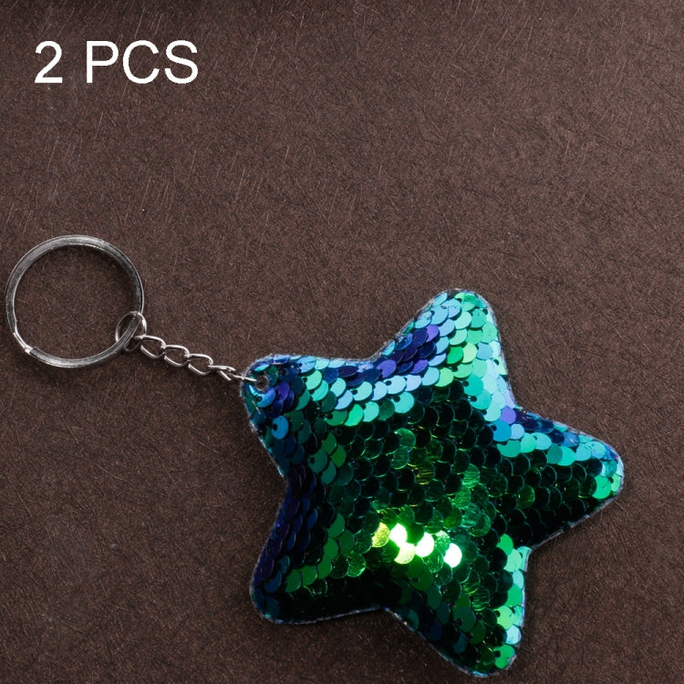 2 PCS Cute Chaveiro Star Keychain Glitter Pompom Sequins Key Chain Gifts for Women Llaveros Mujer Car Bag Accessories Key Ring, Star Shape(Magenta), Star Shape(Colorful), Star Shape(Pink), Star Shape(Green)