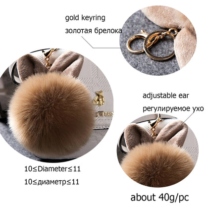 Fur Pom Keychains Fake Rabbit Fur Ball Keychain