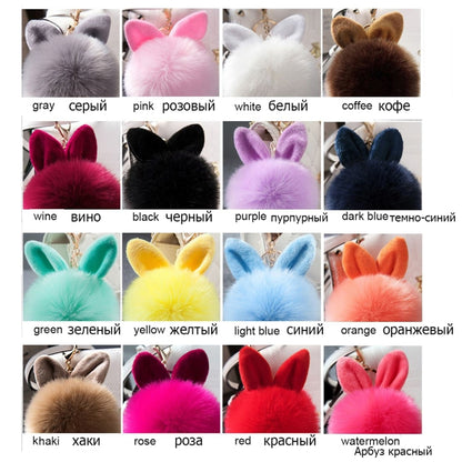 Fur Pom Keychains Fake Rabbit Fur Ball Keychain