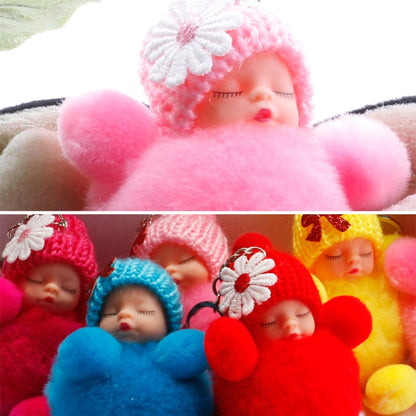Sleeping Baby Doll Ball Key Chain Car Keyring Holder Bag Pendant Charm Keychain