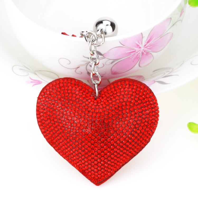 Heart Keychain Leather Tassel Gold Key Holder Metal Crystal Key Chain Keyring Charm Bag Auto Pendant Gift, purple, green, dark blue, lake blue, silver white, watermelon red, light blue, orange, black white, magenta, black gray, yellow, light red, red
