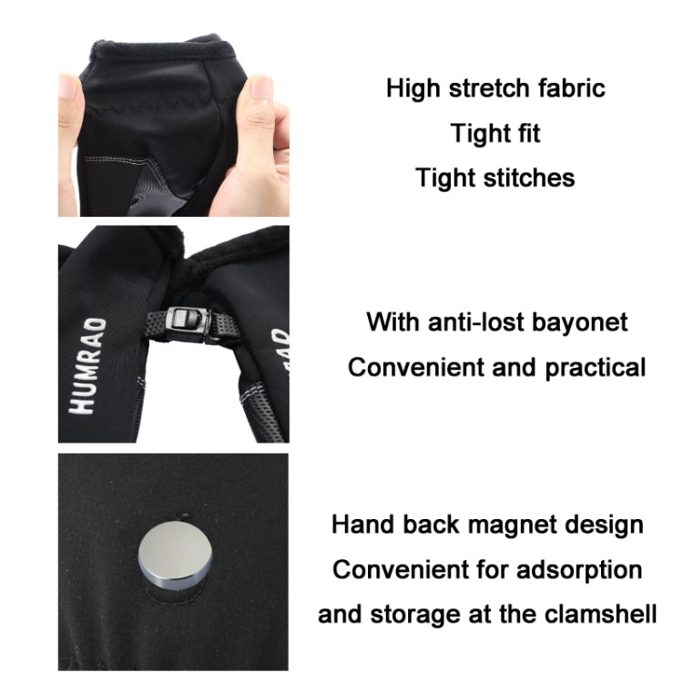 HUMRAO Winter Half-Finger Flip Cover Warm Gloves For Outdoor Sports Skiing And Cycling, L