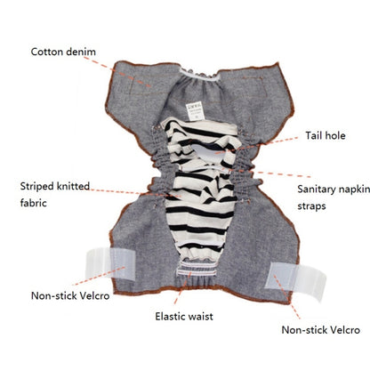 Anti-sorrow Female Dog Physiological Pants Urine-proof And Wet Pet Leak-proof Underwear, S, M, L, XL