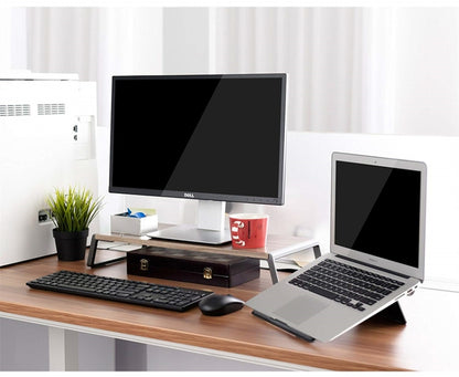 Monitor Stand Riser with Metal Feet for iMac MacBook LCD Display Printer, Lapdesk Tabletop Organizer Sturdy Platform Save Space