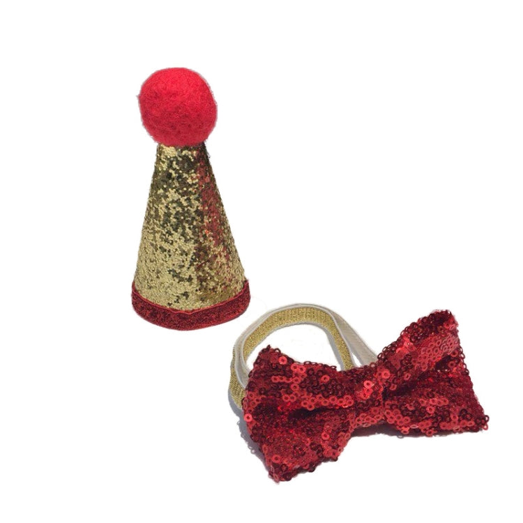 Pets Sequined Bows Hat Christmas Decorations Supplies, Sequined Bows
