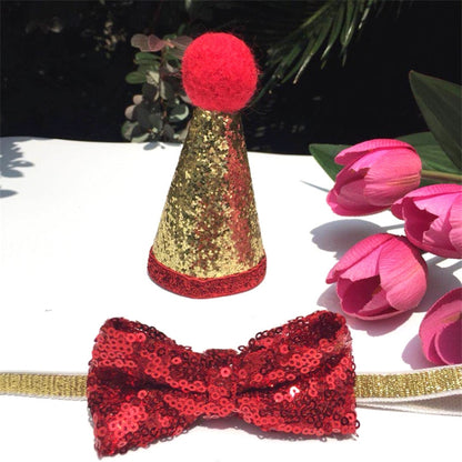 Pets Sequined Bows Hat Christmas Decorations Supplies, Sequined Bows