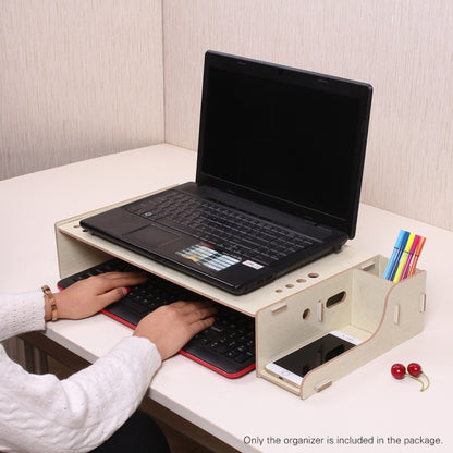Elevated Wood Computer Monitor Stand Riser Laptop Shelf Desk Organizer with Keyboard Storage, TBD049404601A, TBD049404601B, TBD049404601C, TBD049404601D
