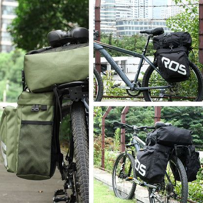 ROSWHEEL Bicycle Back Pack, Green, Black