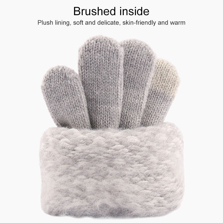 Winter Touch Screen Gloves Women Men Warm Stretch Knit Mittens Imitation Wool Thicken Full Finger Gloves, White, Grey, Black, Yellow, Navy Blue, Kids White, Kids Black, A-Navy Blue, A-Black, A-White, A-Grey, B-Grey, B-Blue, C-Yellow, C-Blue, C-Purple