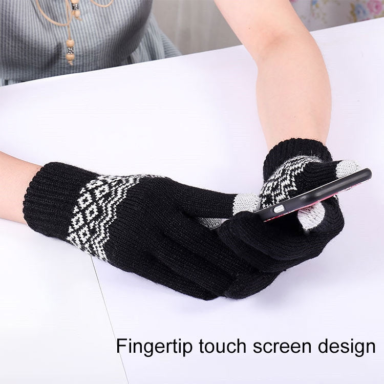Winter Touch Screen Gloves Women Men Warm Stretch Knit Mittens Imitation Wool Thicken Full Finger Gloves, White, Grey, Black, Yellow, Navy Blue, Kids White, Kids Black, A-Navy Blue, A-Black, A-White, A-Grey, B-Grey, B-Blue, C-Yellow, C-Blue, C-Purple