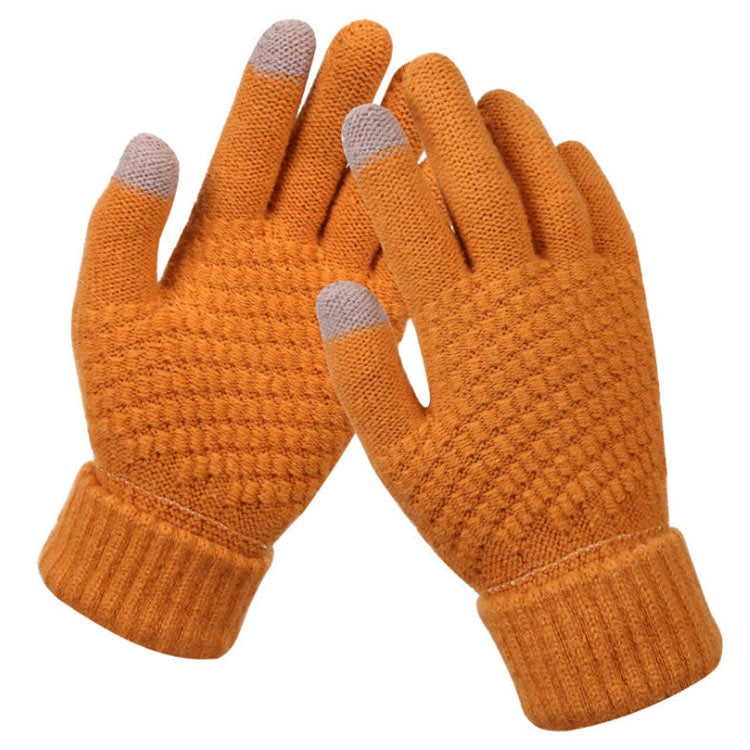 Winter Touch Screen Gloves Women Men Warm Stretch Knit Mittens Imitation Wool Thicken Full Finger Gloves, White, Grey, Black, Yellow, Navy Blue, Kids White, Kids Black, A-Navy Blue, A-Black, A-White, A-Grey, B-Grey, B-Blue, C-Yellow, C-Blue, C-Purple